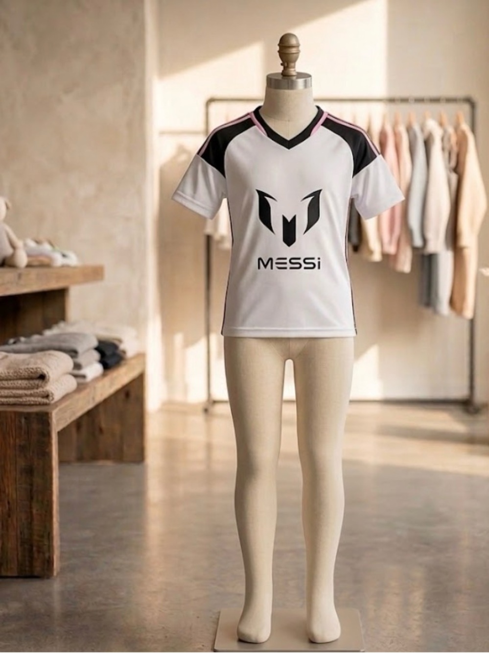 Kids White Short-Sleeve Sports Top